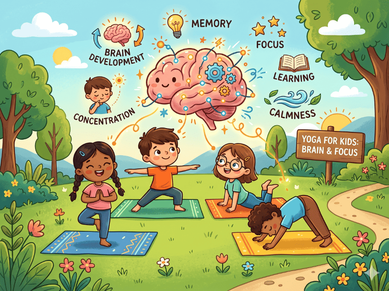 Yoga for kids improving brain development and concentration through fun mindful exercises