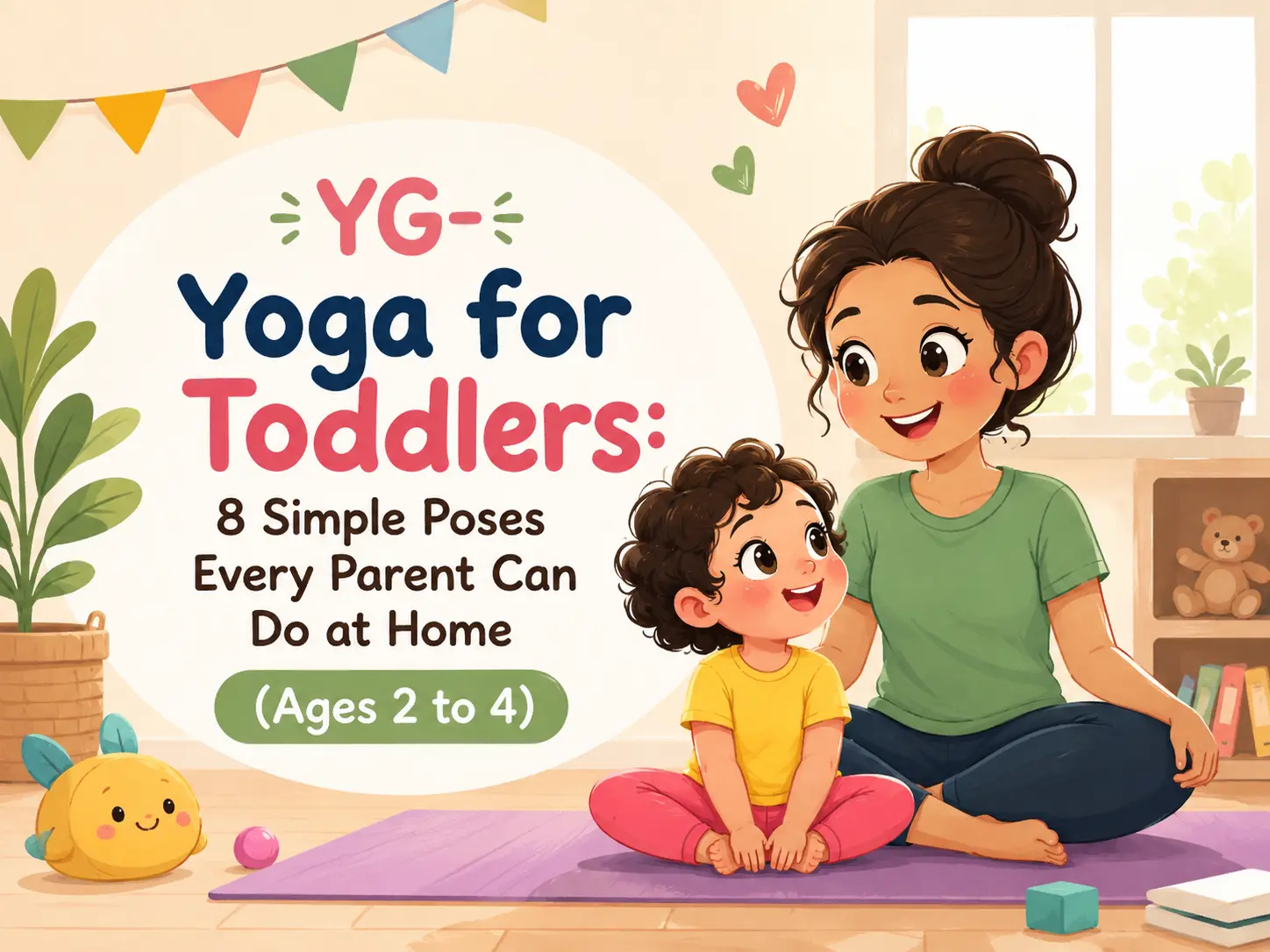 Toddler practicing simple yoga poses with a parent to improve balance, flexibility, coordination, and confidence through fun yoga activities for ages 2 to 4.
