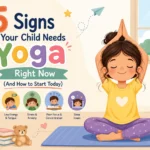 Child showing signs of stress that indicate they need yoga for calm and emotional regulation ages 3 to 12