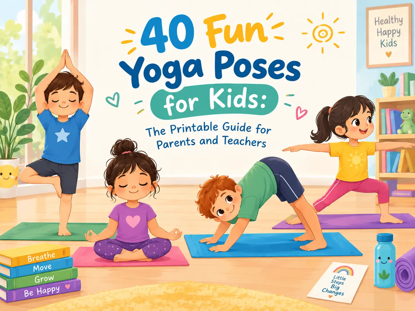 Child doing Downward Dog yoga pose (Adho Mukha Svanasana)